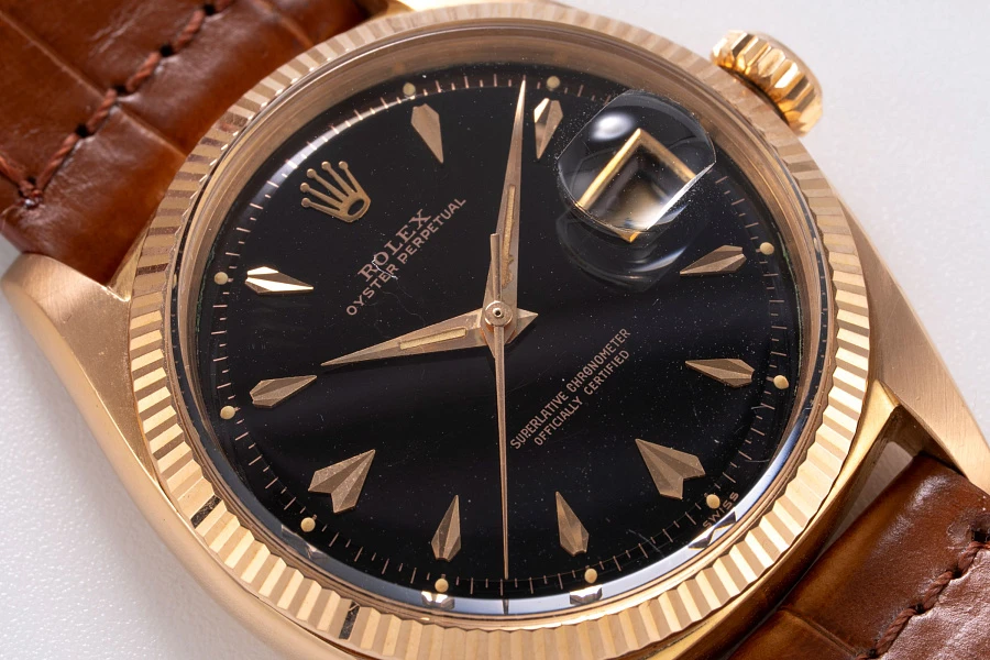 Black Dial Datejust Ref. 6605 in 18k Rose Gold
