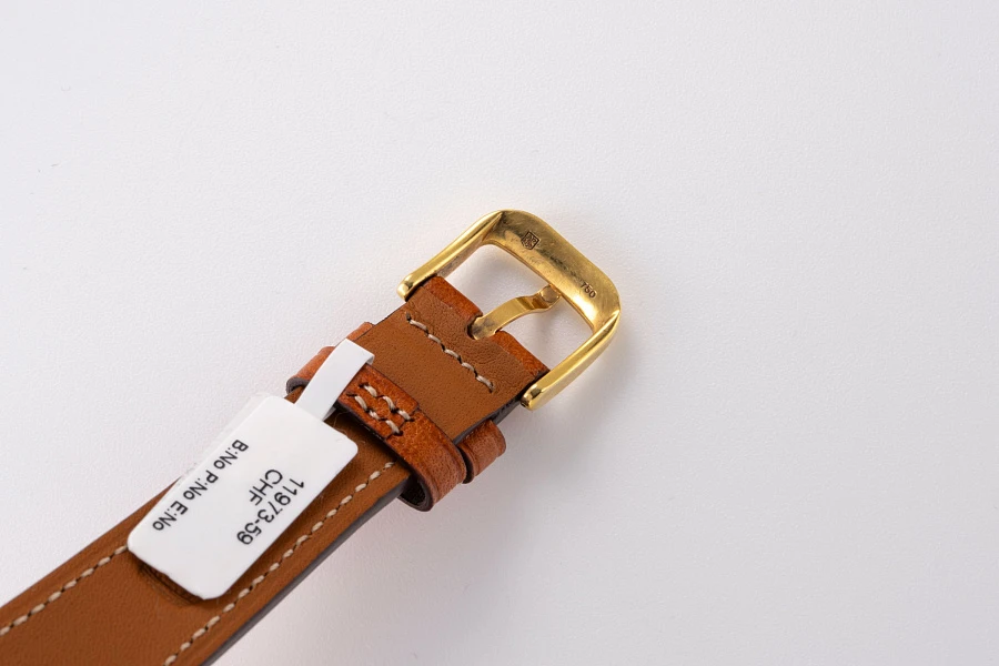 Coin Bezel Quartz Dress Watch in 18k Yellow Gold