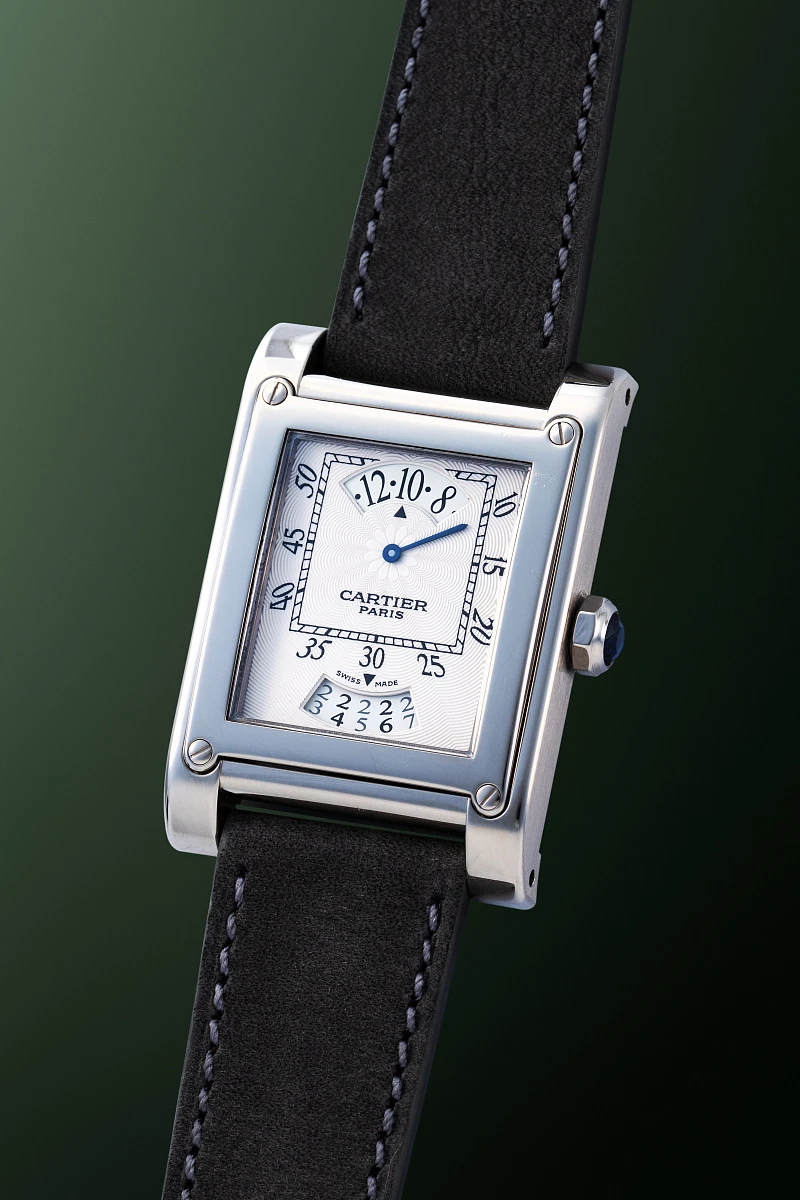 Tank à Vis Wandering Hours Ref. 2554 in 18k White Gold