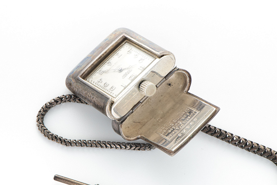 Sport Flask-Style Pocket Watch in Silver