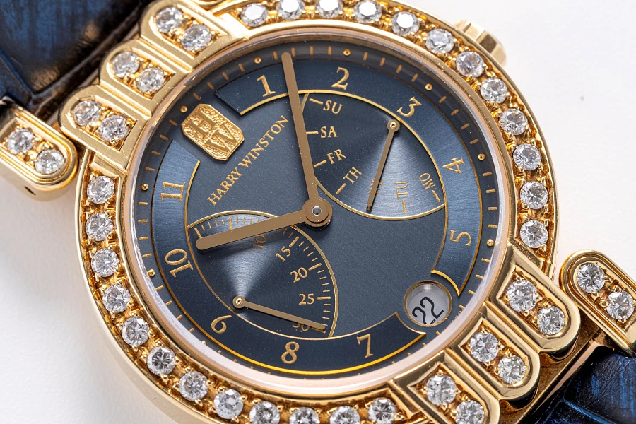 Retrograde Seconds and Day Ref. 200-MAB137R in 18k Yellow Gold with Diamonds