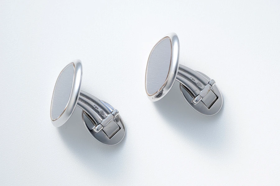 Ellipse Cufflinks in 18k White Gold