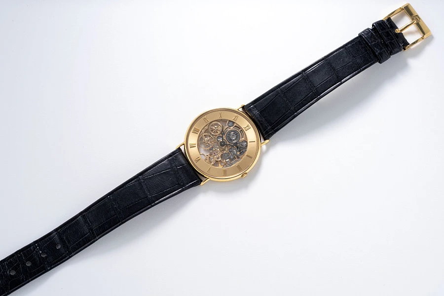 Ultra Thin Skeleton Dress Watch in 18k Yellow Gold