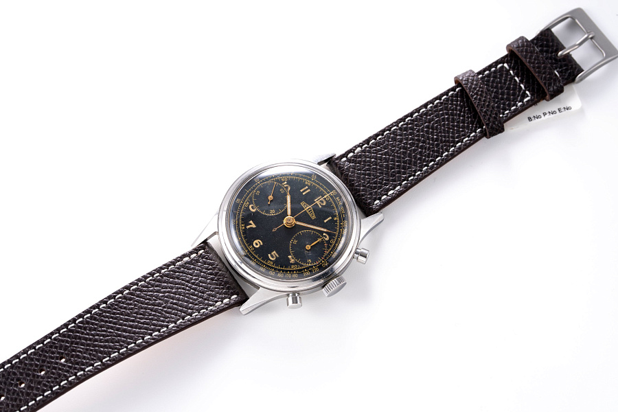 Vintage Chronograph with Gilt Dial in Stainless Steel