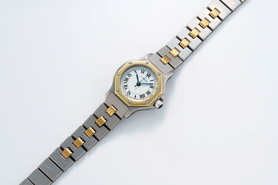 Santos Octagon Ref. 0907 in Stainless Steel and 18k Yellow Gold