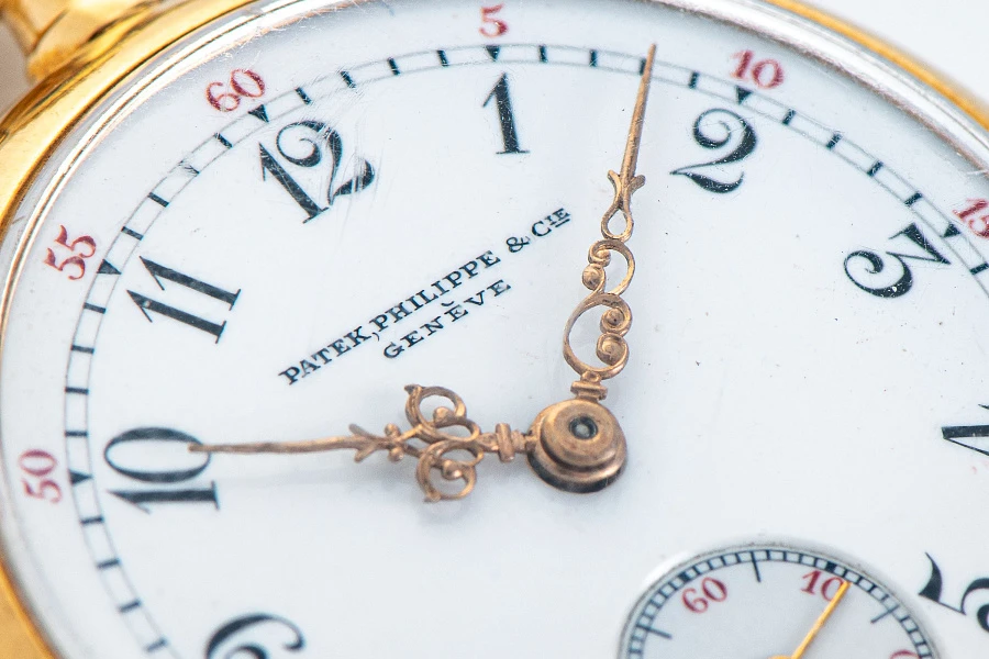 Small Enamel Dial Pocket Watch in 18k Yellow Gold