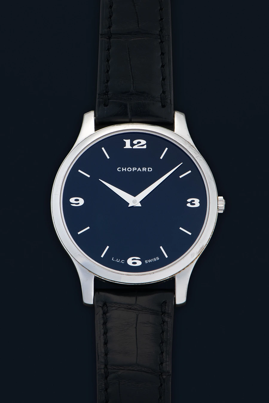 L.U.C Ultra Thin Watch with Micro Rotor Ref. 16/1902 in 18k White Gold