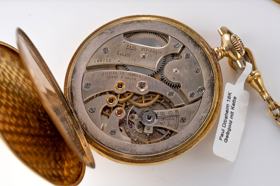 Paul Ditisheim 18K Gelbgold mit Kette