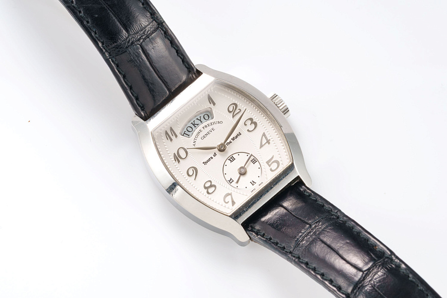 Hours of the World Tonneau in Stainless Steel