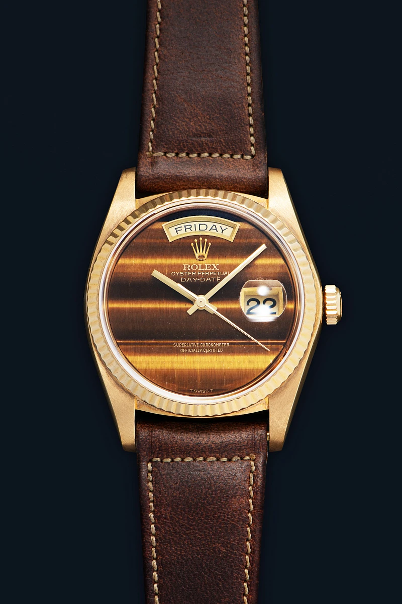 Day-Date Ref. 18038 with Tiger Eye Dial in 18k Yellow Gold