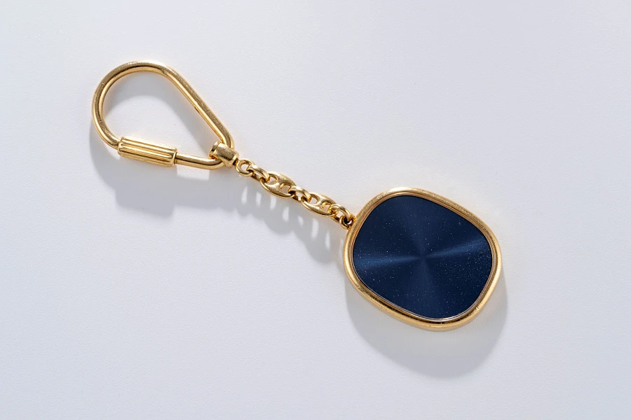 Ellipse Cuff Links and Keychain in 18k Yellow Gold