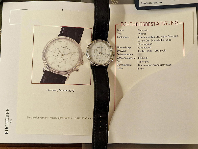 Villeret Chronograph Officially Serviced