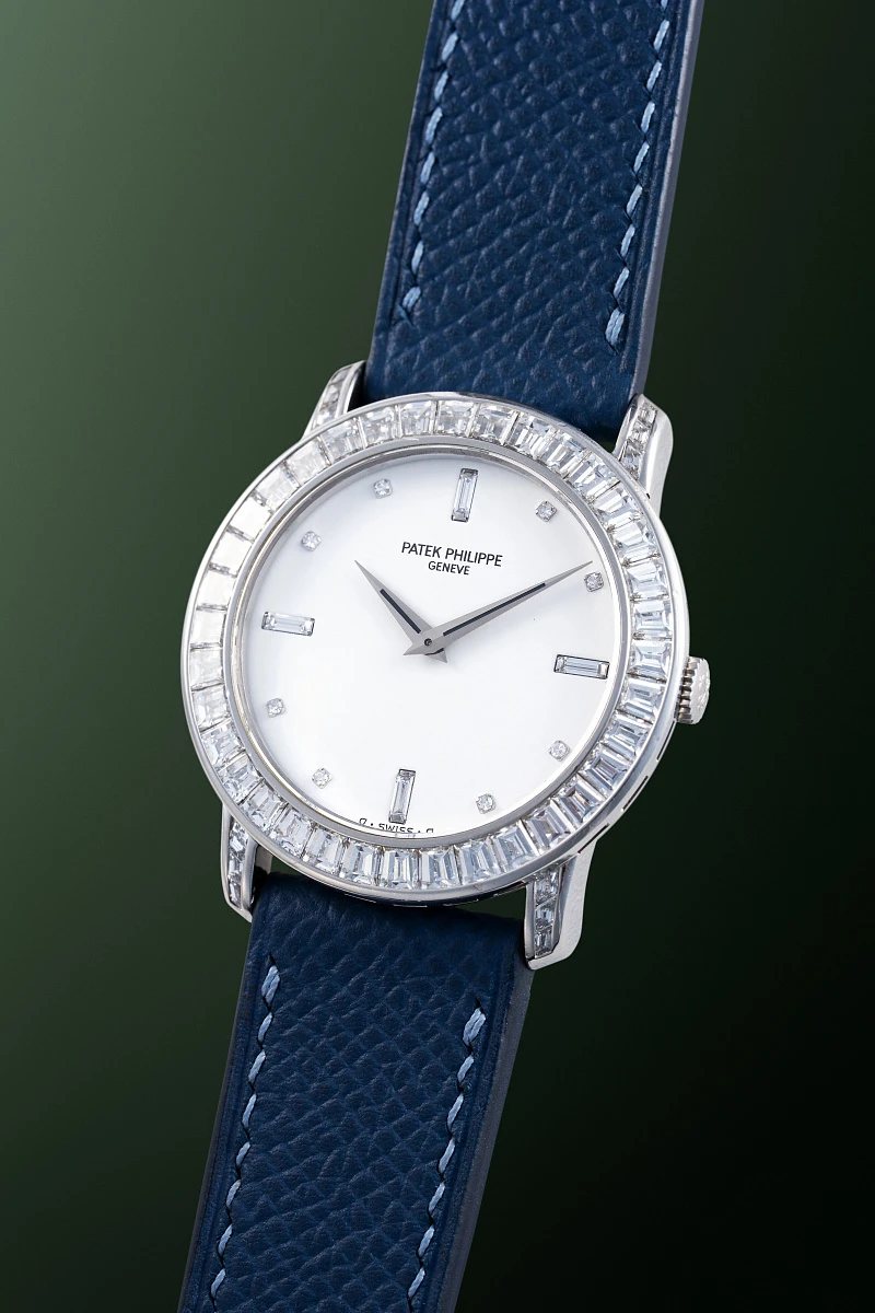 Calatrava Ref. 5027 with Baguette Diamonds in 18k White Gold