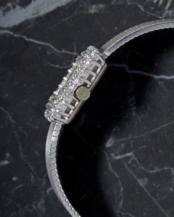 Cocktail Watch Vintage White Gold 20mm Diamond-set