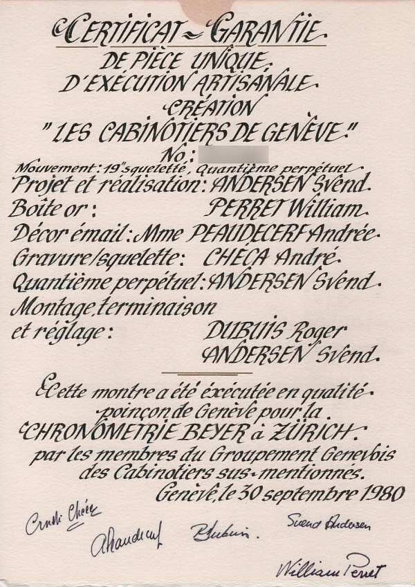 Historically Important Piece Unique Creations Les Cabinotiers de Genève Calendar