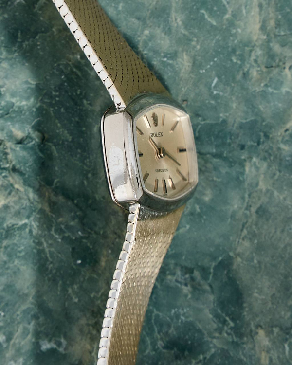 Precision Ladies White Gold Manual Wind