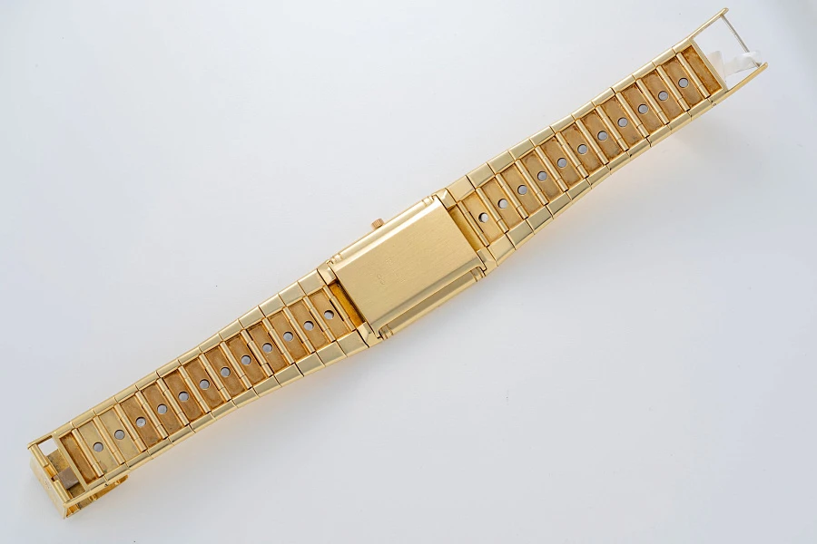 Reverso Quartz in 18k Yellow Gold on Rare Bracelet