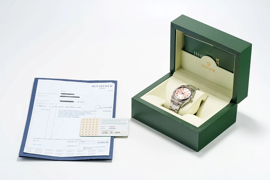 Oyster Perpetual Salmon Dial Ref. 116034 in Stainless Steel