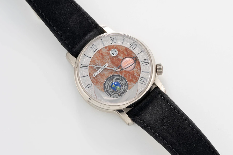 Tourbillon Retrograde Jumping Hour 'Jupiter' in 18k White Gold