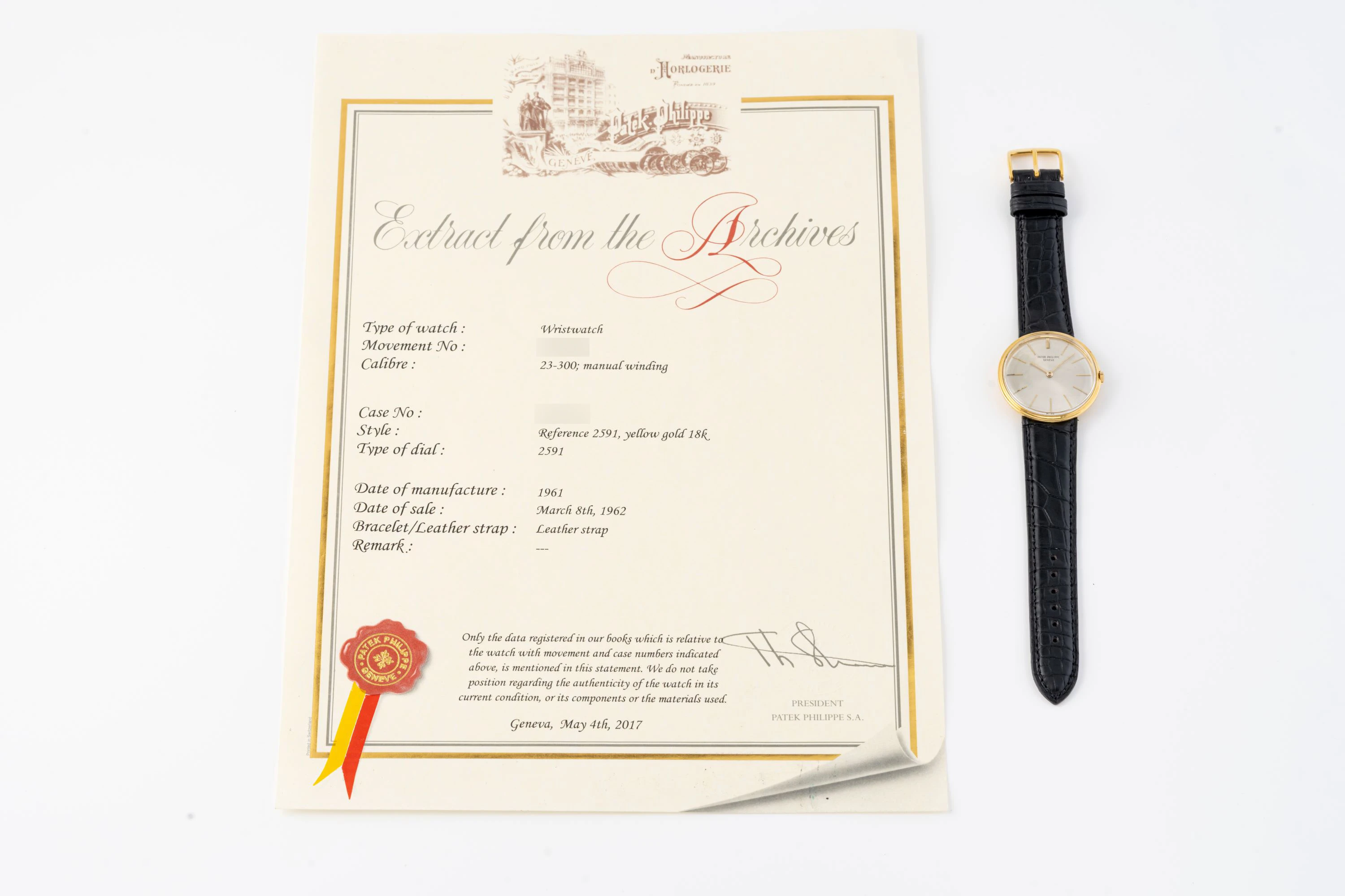 Calatrava Ref. 2591 with Hidden Lugs in 18k Yellow Gold