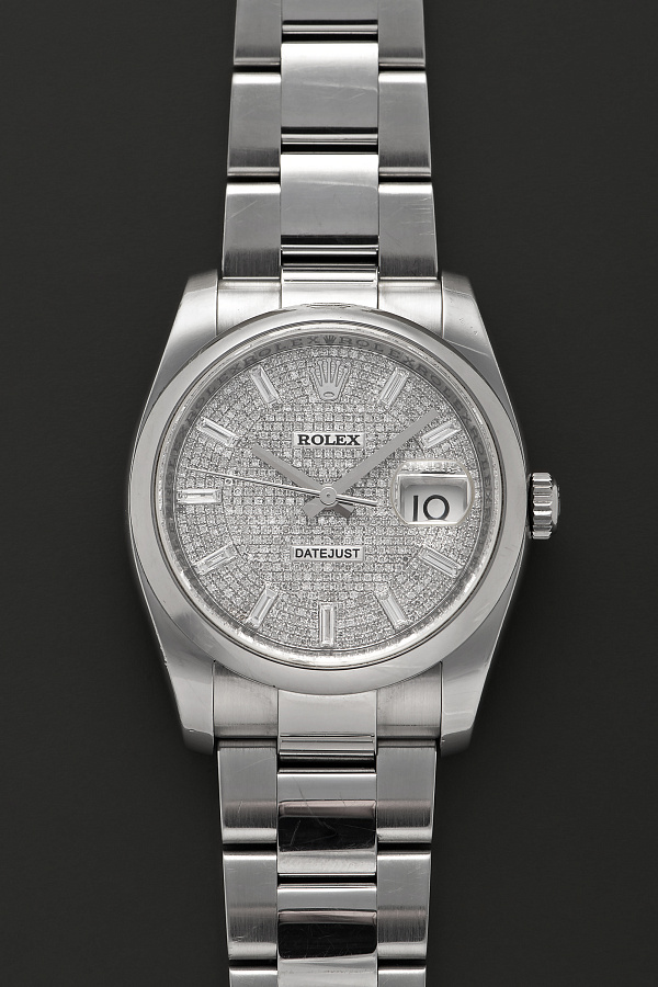 Datejust with Aftermarket Pavé Diamond Dial