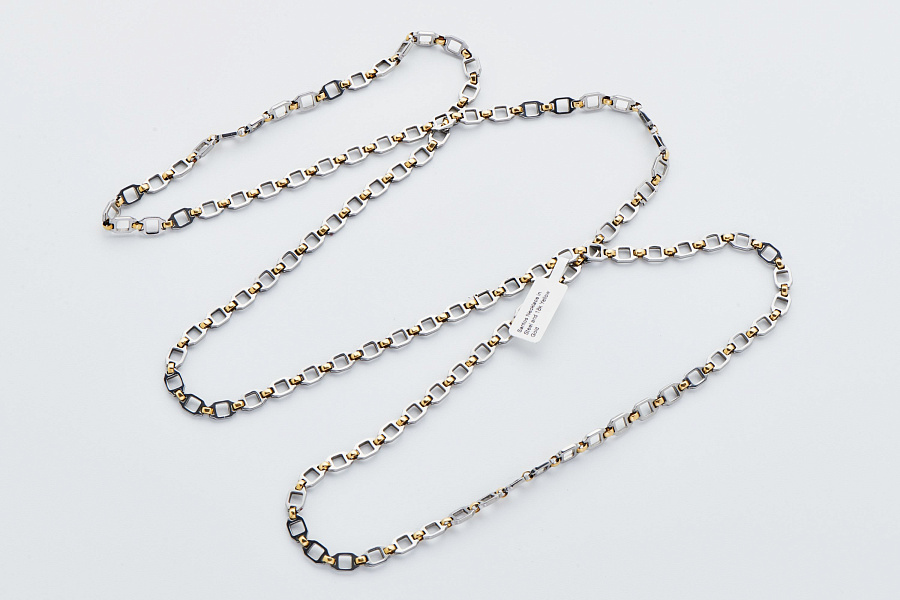 Santos Necklace in Steel and 18k Yellow Gold