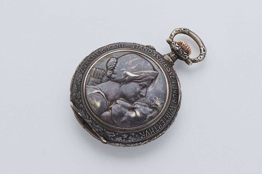 Shooting Tournament 1909 Pocket Watch in Silver