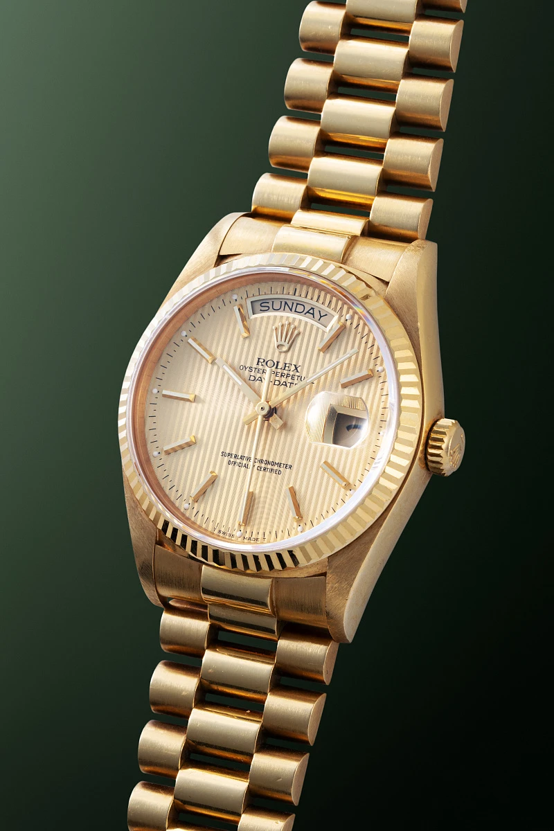 Day-Date Tapestry Dial Ref. 18038 in 18k Yellow Gold