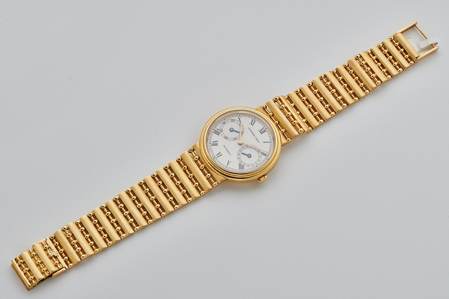 Day-Date Ref. 25573BA on a Special Ladder Bracelet in 18k Yellow Gold