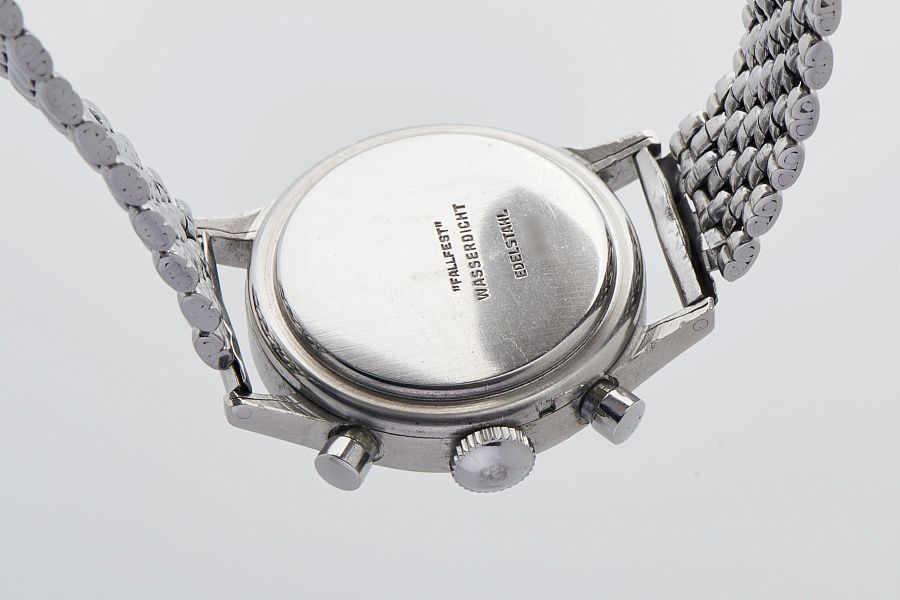 Gilt Dial Chronograph on Gay Frères Bracelet