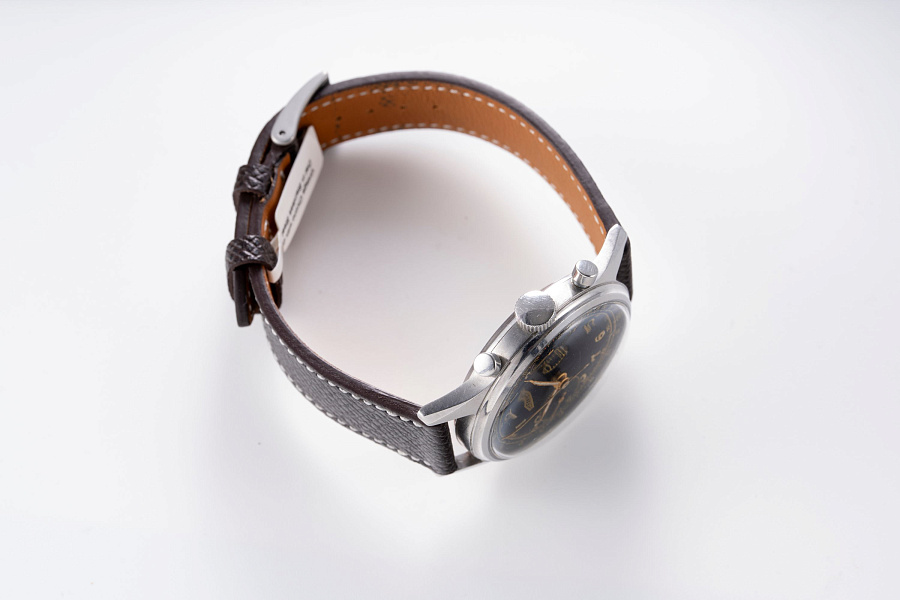 Vintage Chronograph with Gilt Dial in Stainless Steel