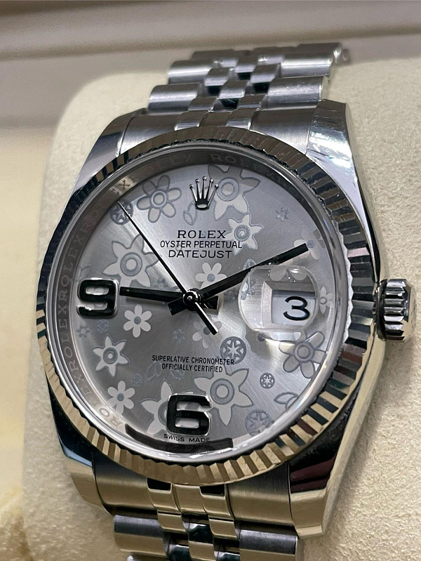 Datejust 36mm 116234 ‘Rolesor Gris’ Floral Dial