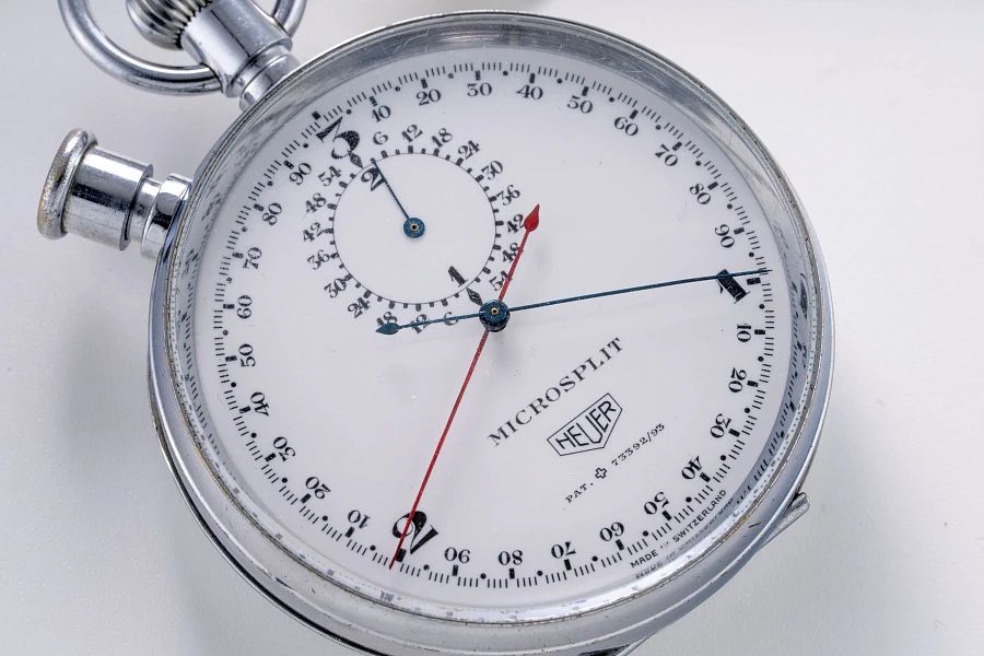 Microsplit Stop Watch in Stainless Steel