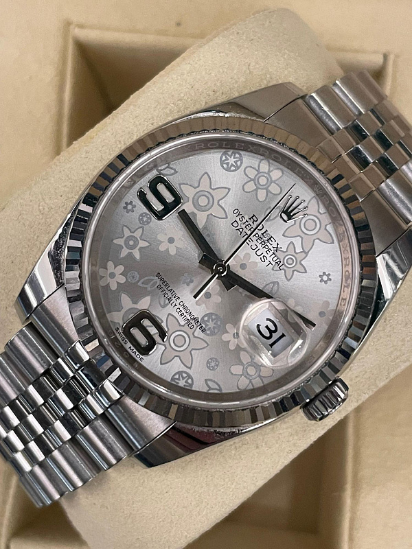 Datejust 36mm 116234 ‘Rolesor Gris’ Floral Dial