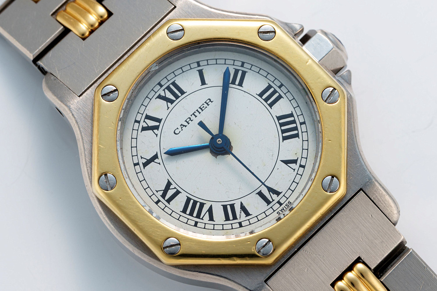 Santos Octagon Ref. 0907 in Stainless Steel and 18k Yellow Gold