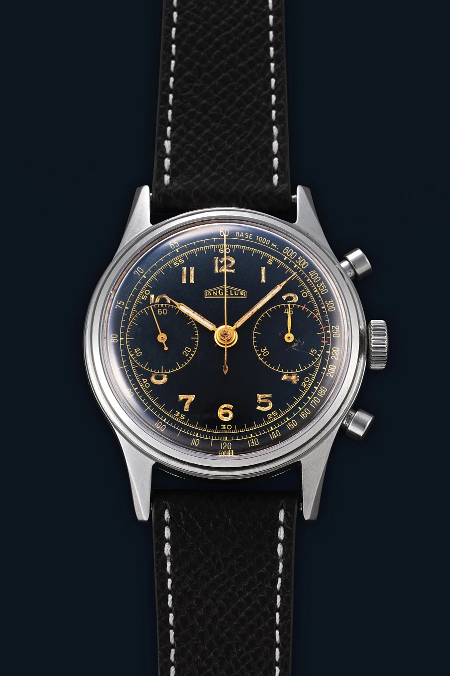 Vintage Chronograph with Gilt Dial in Stainless Steel
