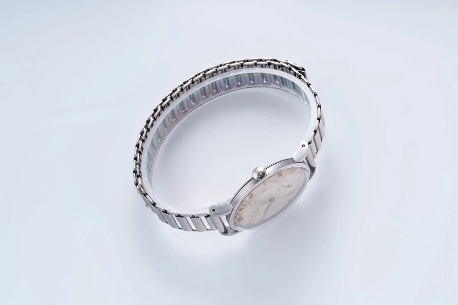 Jumbo Dress Watch Ref. 2417-1 in Stainless Steel on Gay Frères Ladder Bracelet