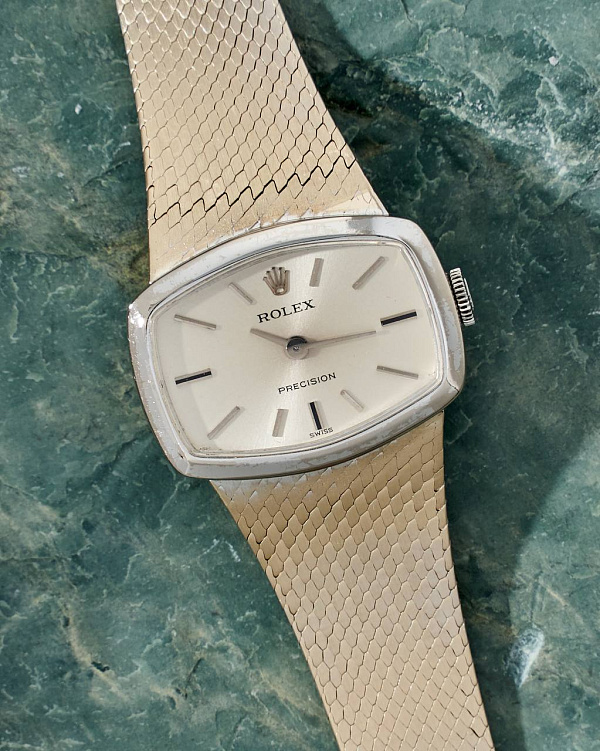 Precision Ladies White Gold Manual Wind