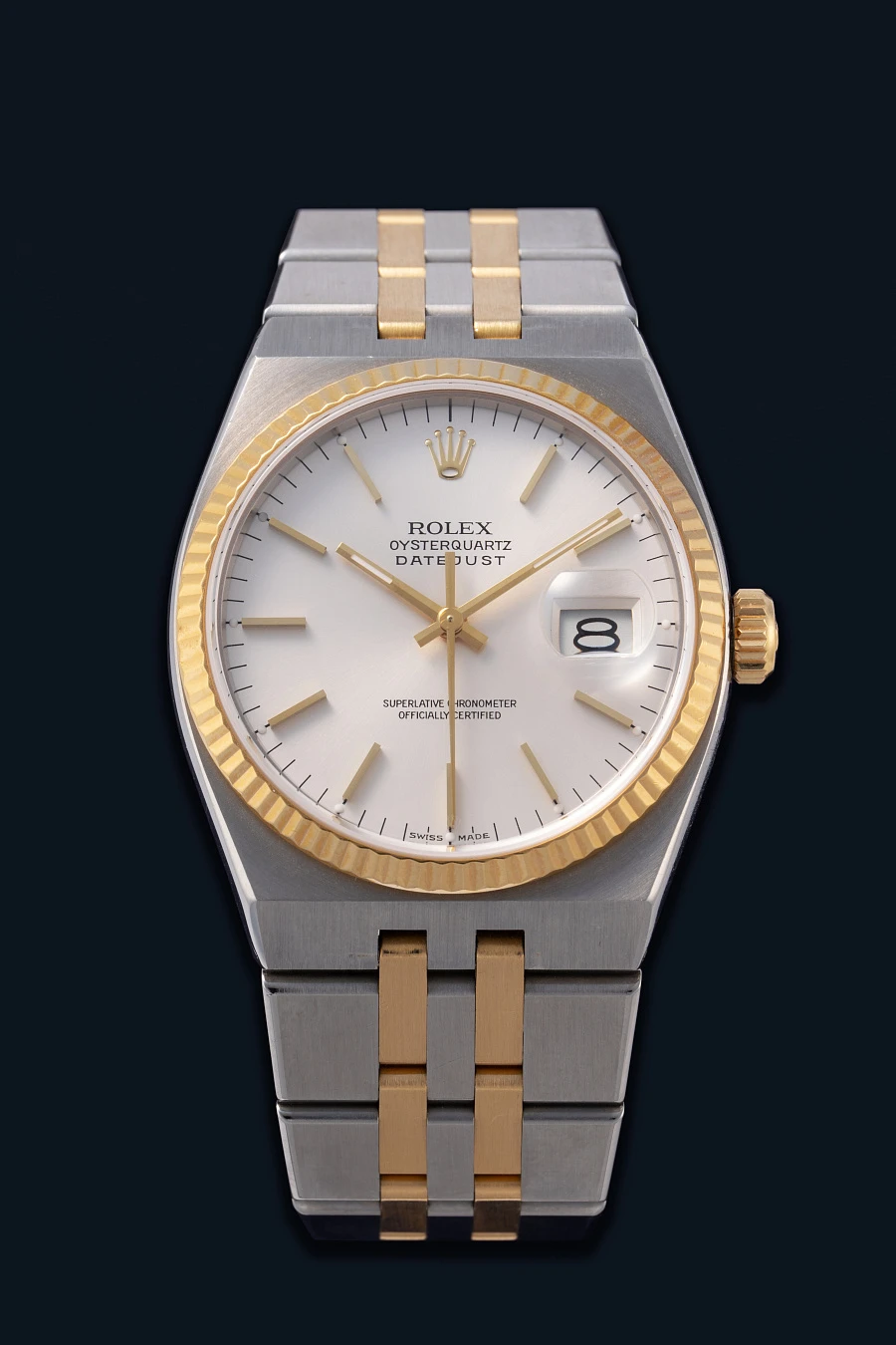 Datejust Oysterquartz Ref. 17013 in Stainless Steel and 18k Yellow Gold