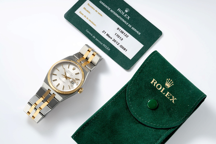 Datejust Oysterquartz Ref. 17013 in Stainless Steel and 18k Yellow Gold