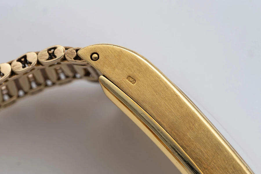 Ref. 1560 Tiffany Double-Signed in 18k Yellow Gold on 14k Yellow Gold Bracelet