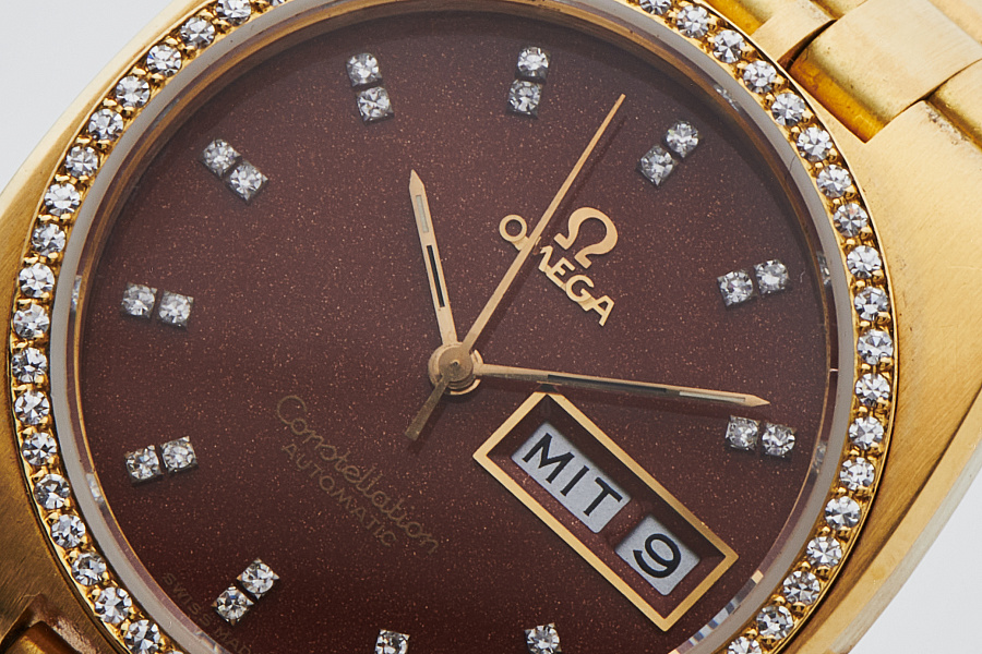 Constellation Day-Date Ref. 1680054 with Diamond Indices and Bezel in 18k Yellow Gold